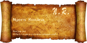 Nyers Roxána névjegykártya